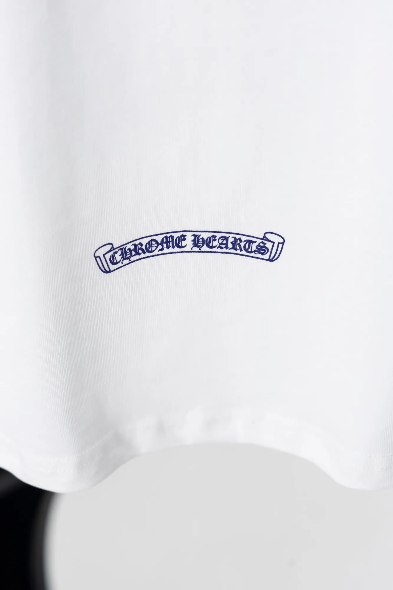 P150 Style #k01 Chrome Hearts/Chrome Heart 23ss Sanskrit horseshoe stitching printed popular long-sleeved T-shirt 260g 70 pure cotton double yarn, skin-friendly, comfortable, soft and breathable, matching thread, long-term washing without deformation Color: white black white blue -Size: S M L XL